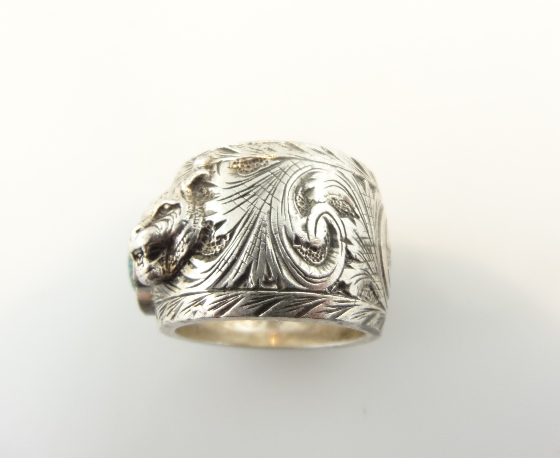 bevolking twintig Gewaad Gucci " Anger Forest" Tiger Ring in Sterling Silver with Malachite -  Diamond Mine