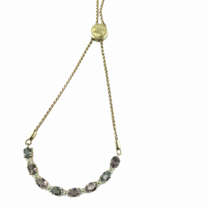 Levian Lavender and Grey Spinel Bolo Bracelet in Rose Gold