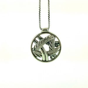 David Yurman Papyrus Necklace Diamonds Set in Silver