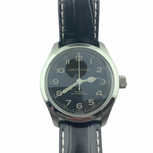 Hamilton Khaki Automatic Black Leather strap