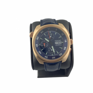 TOCKr automatic cronograph with blue leather strap