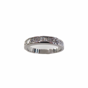 14KT White gold Princess cut anniversary band