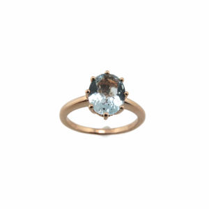 Aquamarine in Rose Gold ring