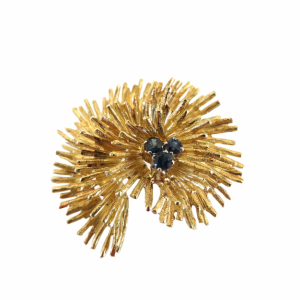 Vintage 18kt Italian Brooch with Sapphires