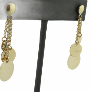 Dangling  disk earrings in 14kt yellow gold
