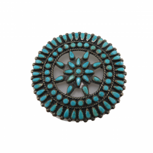 Vintage Zuni Needle Point Brooch in Sterling and Turquoise