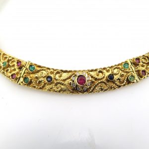 18KT Necklace set with Sapphires, Rubies, Emeralds and Diamonds