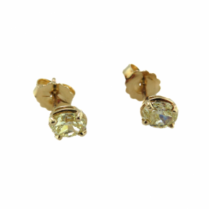 Oval Yellow Diamonds Studs .66TCW