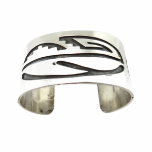 Wide Overlay Silver Hopi Cuff bracelet