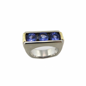 Man's Two tone gold Tanzanite ring