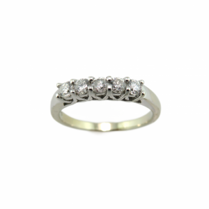 5 Diamond band in 14kt White gold .50 TCW