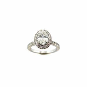 1ct Oval Lab Diamond in White gold Halo Setting
