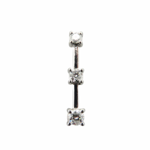 3 diamond "bar" pendant in 14kt white gold
