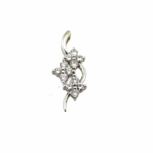 White gold 12 Lab Diamond pendant in a floral look