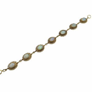 Vintage Opal Filigree bracelet in 14kt yellow gold
