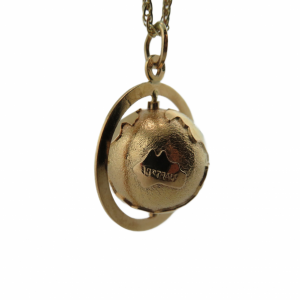 "The World"  Revolving  Pendant in Yellow gold