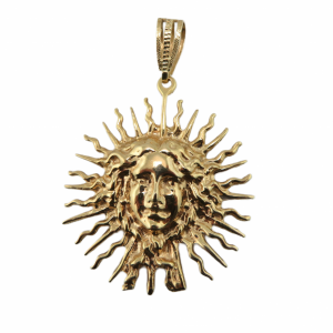 Large Sun Goddess Pendant in Yellow gold    "Le Roi Soleil"