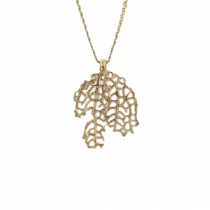 Sea life Branch Coral pendant in Yellow gold