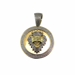 Lion in a Crown Pendant set with diamonds