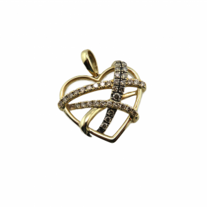 Levian "Wrapped in Chocolate" diamond heart pendant