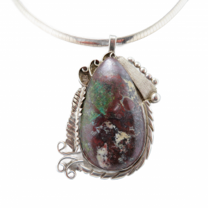 Large Dragon Blood Jasper Native American Pendant